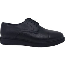 Zerhan 211 Erkek Siyah Bağcıklı  Deri Klasik Hafif Ayakkabı