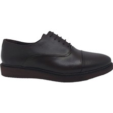 Zerhan 210 Erkek Koyu Kahve Bağcıklı  Deri Casual Ayakkabı