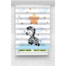 For Home Turkey Zebralı Çocuk Odası Zebra Perde - Baskılı Stor Zebra Perde