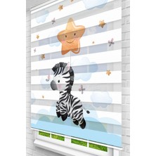 For Home Turkey Zebralı Çocuk Odası Zebra Perde - Baskılı Stor Zebra Perde