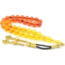 Murty99 Özel Kaplama Püsküllü Renk Süzmesi Toz Kehribar Tesbih 10 mm