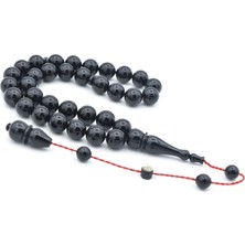 Murty99 Ismail Karasapan Imzalı Küre Kesim Siyah Sıkma Kehribar Tesbih