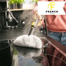 French Karcher Beyaz Buharlı Temizlik Makinesi Beyaz Mikrofiber Bez Ikili Sc2 Sc3 Sc4 Sc5 Uyumlu