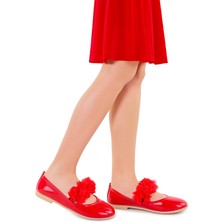 Kiko Kids Cilt Rugan Kız Bebek Babet Ayakkabı Arç 02 Kırmızı