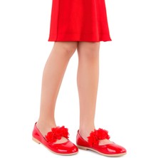 Kiko Kids Cilt Rugan Kız Bebek Babet Ayakkabı Arç 02 Kırmızı