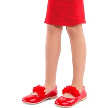 Kiko Kids Cilt Rugan Kız Bebek Babet Ayakkabı Arç 02 Kırmızı