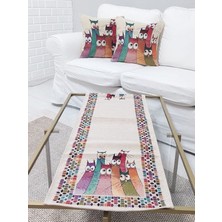 Körfez Kırlent Goblen Dokuma Kırlent Kılıfı ve Runner 2+1 Set