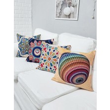 Körfez Kırlent Goblen Dokuma Kırlent Kılıfı 4'lü Karışık Kombin Set