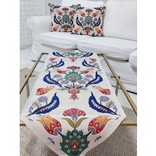 Körfez Kırlent Goblen Dokuma Kırlent Kılıfı ve Runner 2+1 Set