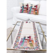 Körfez Kırlent Goblen Dokuma Kırlent Kılıfı ve Runner 2+1 Set