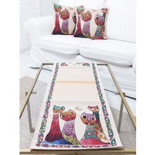 Körfez Kırlent Goblen Dokuma Kırlent Kılıfı ve Runner 2+1 Set
