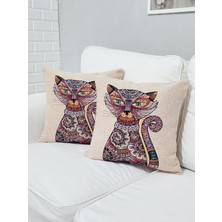 Körfez Kırlent Goblen Dokuma Kırlent Kılıfı 2'li Karışık Kombin Set