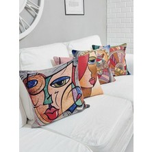 Körfez Kırlent Goblen Dokuma Kırlent Kılıfı 4'lü Karışık Kombin Set