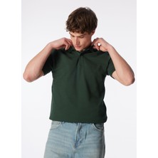 Lee Cooper Arch Erkek %100 Pamuk Polo Yaka T-Shirt Zümrüt Yeşili