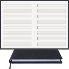 BİDEFTER Gitar Nota Defteri (Tab Anahtarlı, Sağ Kesik Çizgili) - Planner El Dikişi (A/5)