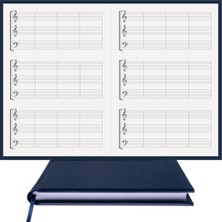 BİDEFTER Piyano Nota Defteri (Sol Sol Fa Anahtarlı) - Planner El Dikişi, Özel Tasarım (A/5)