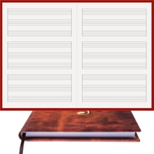 BİDEFTER Müzik Nota Defteri (Anahtarsız Üçlü Sistem) - Yıllık Planner El Dikişi (A/5)
