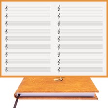 BİDEFTER Müzik Nota Defteri (Sol Anahtarlı) - Yıllık Planner El Dikişi (A/5)