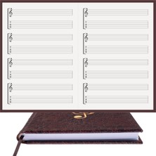 BİDEFTER Gitar Nota Defteri (Sol ve Tab Anahtarlı) - Planner El Dikişi, Özel Tasarım (A/5)