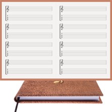 BİDEFTER Gitar Nota Defteri (Sol ve Tab Anahtarlı) - Planner El Dikişi, Özel Tasarım (A/5)