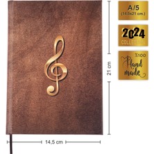 BİDEFTER Gitar Nota Defteri (Sol ve Tab Anahtarlı) - Planner El Dikişi, Özel Tasarım (A/5)