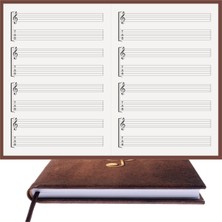 BİDEFTER Gitar Nota Defteri (Sol ve Tab Anahtarlı) - Planner El Dikişi, Özel Tasarım (A/5)