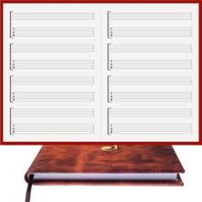 BİDEFTER Gitar Nota Defteri (Boş ve Tab Anahtarlı) - Planner El Dikişi, Özel Tasarım (A/5)