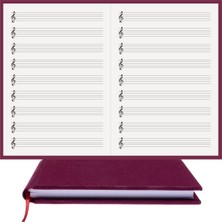 BİDEFTER Müzik Nota Defteri (Sol Anahtarlı) - Yıllık Planner  El Dikişi (A/5)