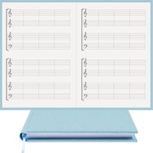 BİDEFTER Piyano Nota Defteri (Ikili Sistem, 3 Sol 1 Fa Anahtarlı) - Planner  El Dikişi (A/5)