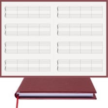 BİDEFTER Piyano Nota Defteri (Anahtarsız Tırnaklı Kesik Çizgili) - Planner  El Dikişi (A/5)