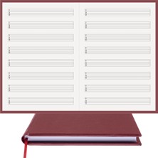 BİDEFTER Gitar Nota Defteri (Tab Anahtarlı, Sağ Kesik Çizgili) - Planner  El Dikişi (A/5)