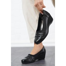 Norfix 3648 Strech 5,5 cm Dolgu Topuklu Günlük Kadın Ayakkabı