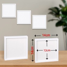 Nobbystar Yapışkanlı Sök-Tak Beyaz Pola Çerçeveler - 5'li Paket 14X14CM Masaüstü ve Duvar Çerçevesi