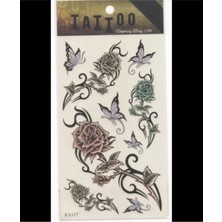 Gigi Giyim Çiçek ve Kelebek Desenli Karışık Geçici Dövme