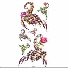 Gigi Giyim Gül ve Akrep Desenli Renkli Geçici Dövme