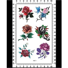 Gigi Giyim Renkli Gül Desenli Minimal Geçici Dövme