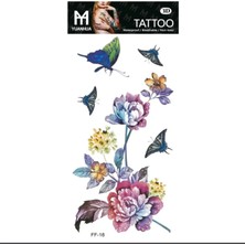 Gigi Giyim Lotus ve Kelebek Desenli Renkli Geçici Dövme