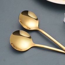 Chavin Paslanmaz Çelik Gold 18 cm Uzun Tatlı Latte ve Dondurma Kaşığı CIN510SR