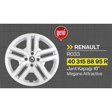 TİSA Jant Kapağı Megane4 Attractıve - Clıo - 4 Bijon 16 Jant (4lü Takım)