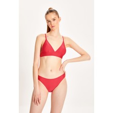 Too Salty Swimwear Kadın Kırmızı Geniş Üçgen Bikini Takımı 23S115ST