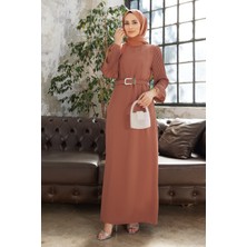 Vavinor Kolları Piliseli Elbise - Camel
