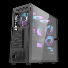 Rampage INFINITY MESH 4*ARGB Fan Manyetik Temperli Camlı E-ATX Mid-T Gaming Oyuncu Kasası