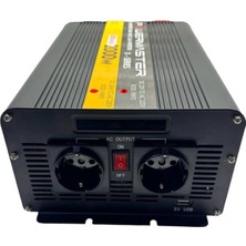 Powermaster 12 V Volt 2000 W Watt Modifiye Sinus Inverter 12-220 V Çevirici Dönüştürücü Dijital Ekranlı Invertör