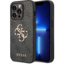 Guess iPhone 14 Pro Max Uyumlu Kılıf Guess Pu Deri Büyük Metal Logo Dizaynlı Kapak