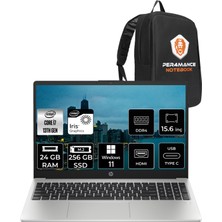 HP 250 G10 i7 1355U 24GB RAM 256GB SSD 15.6" FHD Win11 Pro 8A541EAP421 Notebook + Per4 Çanta