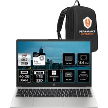 HP 250 G10 i7 1355U 40GB RAM 1TB SSD 15.6" FHD Win11 Pro 8A541EAP438 Notebook + Per4 Çanta
