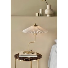 Burenze Exclusive Collection Krem Şapka Tasarım Umbrella Abajur Eskitme Gold Sarı
