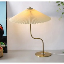 Burenze Exclusive Collection Krem Şapka Tasarım Umbrella Abajur Eskitme Gold Sarı