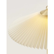Burenze Exclusive Collection Krem Şapka Tasarım Umbrella Abajur Eskitme Gold Sarı