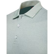 Çizgi Triko Erkek Polo Yaka Düğmeli Tişört Regular Kalıp